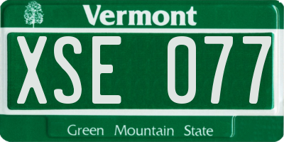 VT license plate XSE077