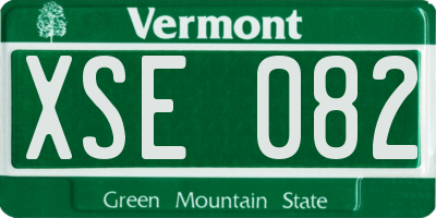 VT license plate XSE082