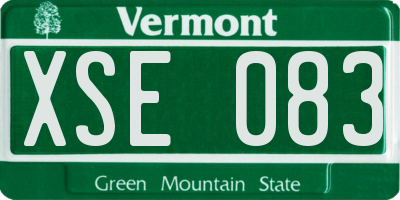VT license plate XSE083