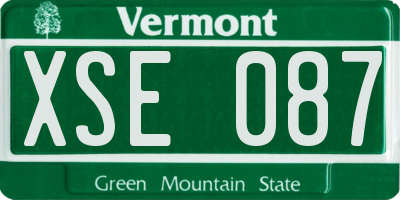 VT license plate XSE087