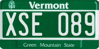 VT license plate XSE089