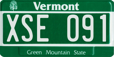 VT license plate XSE091