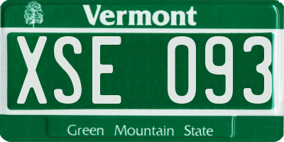 VT license plate XSE093
