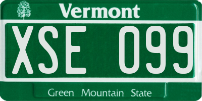 VT license plate XSE099