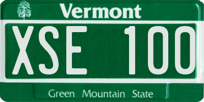 VT license plate XSE100