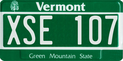 VT license plate XSE107