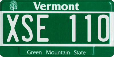 VT license plate XSE110