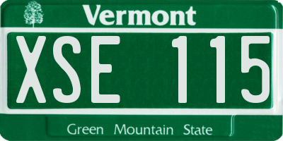 VT license plate XSE115