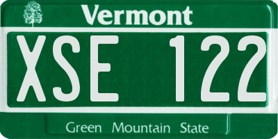 VT license plate XSE122