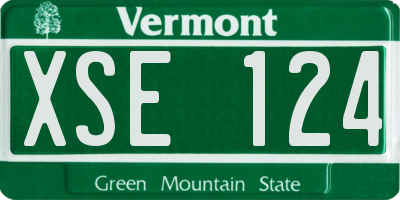 VT license plate XSE124
