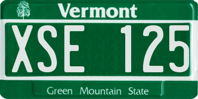 VT license plate XSE125