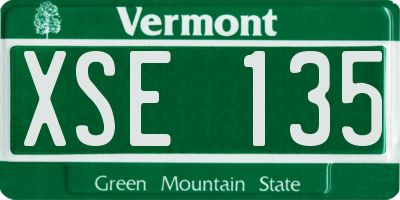 VT license plate XSE135
