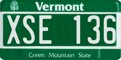 VT license plate XSE136