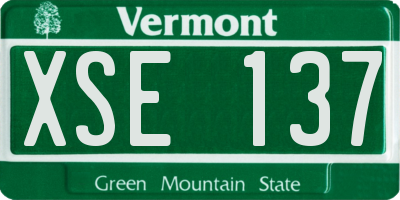 VT license plate XSE137