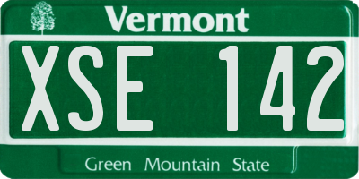VT license plate XSE142