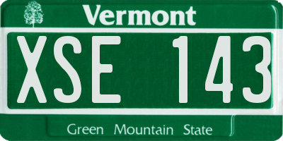 VT license plate XSE143