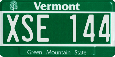 VT license plate XSE144