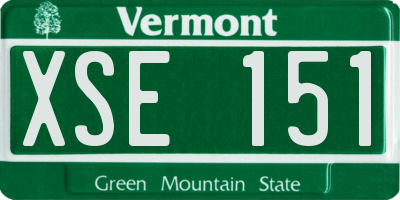 VT license plate XSE151