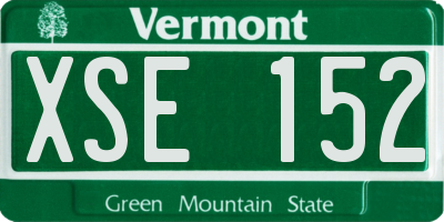 VT license plate XSE152