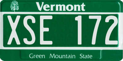 VT license plate XSE172