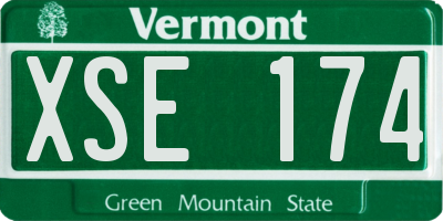 VT license plate XSE174