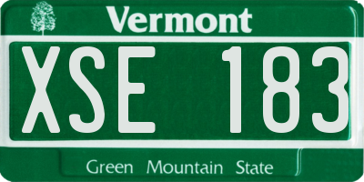 VT license plate XSE183