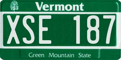 VT license plate XSE187