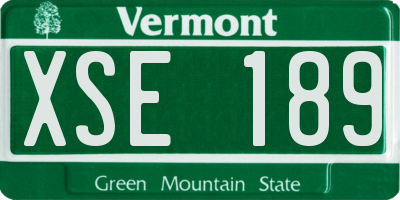 VT license plate XSE189