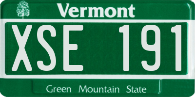 VT license plate XSE191