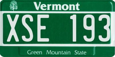VT license plate XSE193
