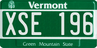 VT license plate XSE196