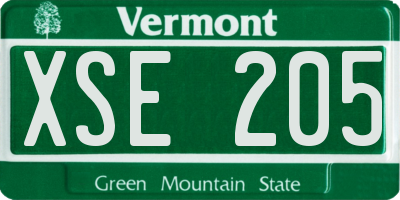 VT license plate XSE205