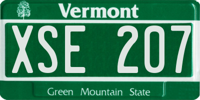 VT license plate XSE207