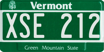 VT license plate XSE212