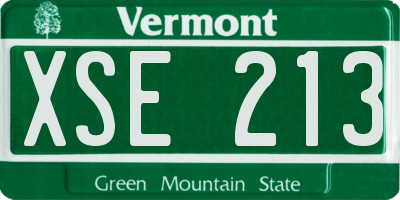 VT license plate XSE213