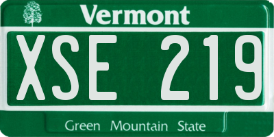 VT license plate XSE219