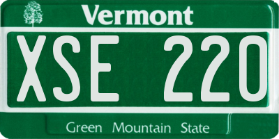 VT license plate XSE220