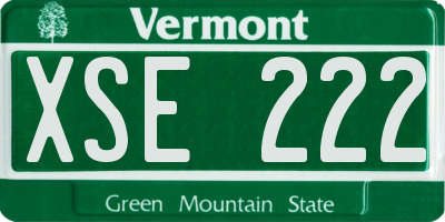 VT license plate XSE222