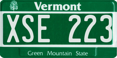 VT license plate XSE223