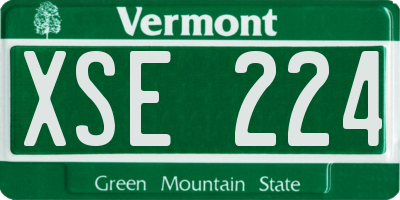 VT license plate XSE224