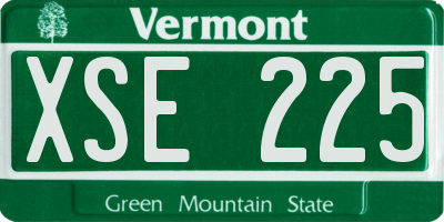 VT license plate XSE225