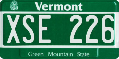 VT license plate XSE226