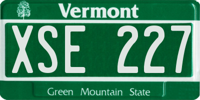 VT license plate XSE227