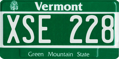 VT license plate XSE228