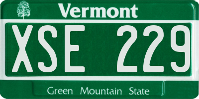 VT license plate XSE229