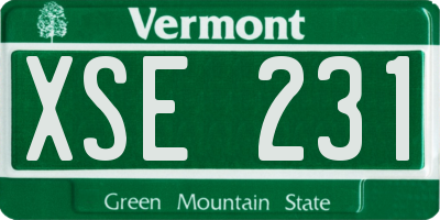 VT license plate XSE231