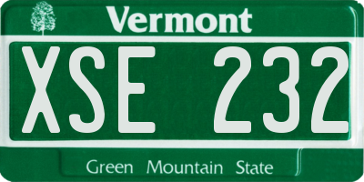 VT license plate XSE232