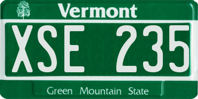 VT license plate XSE235