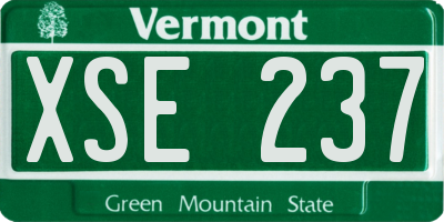 VT license plate XSE237
