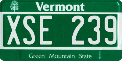 VT license plate XSE239